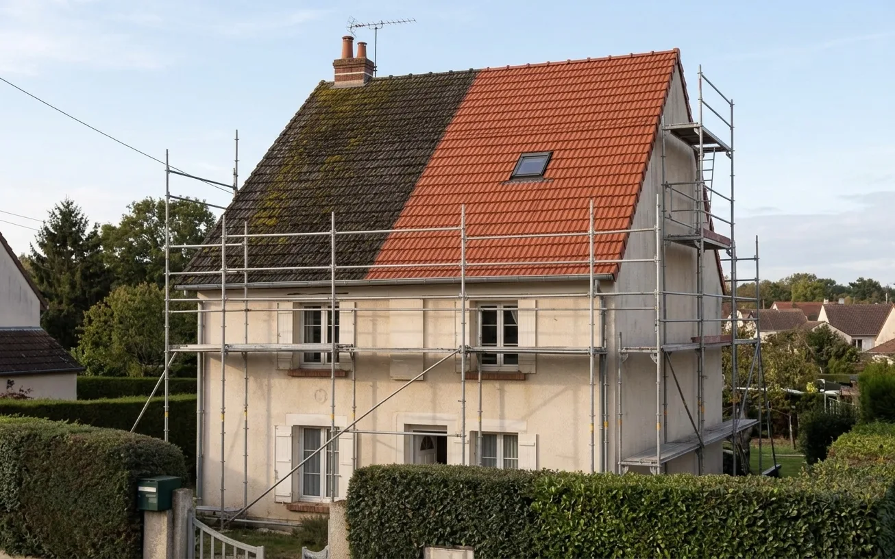 Démoussage de toiture à Combs-la-Ville